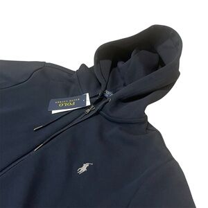Polo Ralph Lauren Mens Aviator Navy Blue Double Knit Full Zip Hoodie- Small- NWT